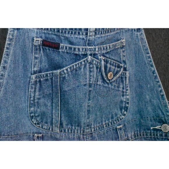 Squeeze Jeans Shortalls Overalls Women's Medium Distressed Denim Farmer - Picture 4 of 10